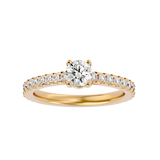 1 1/3 ctw Round Lab Grown Diamond Side Stone Engagement Ring