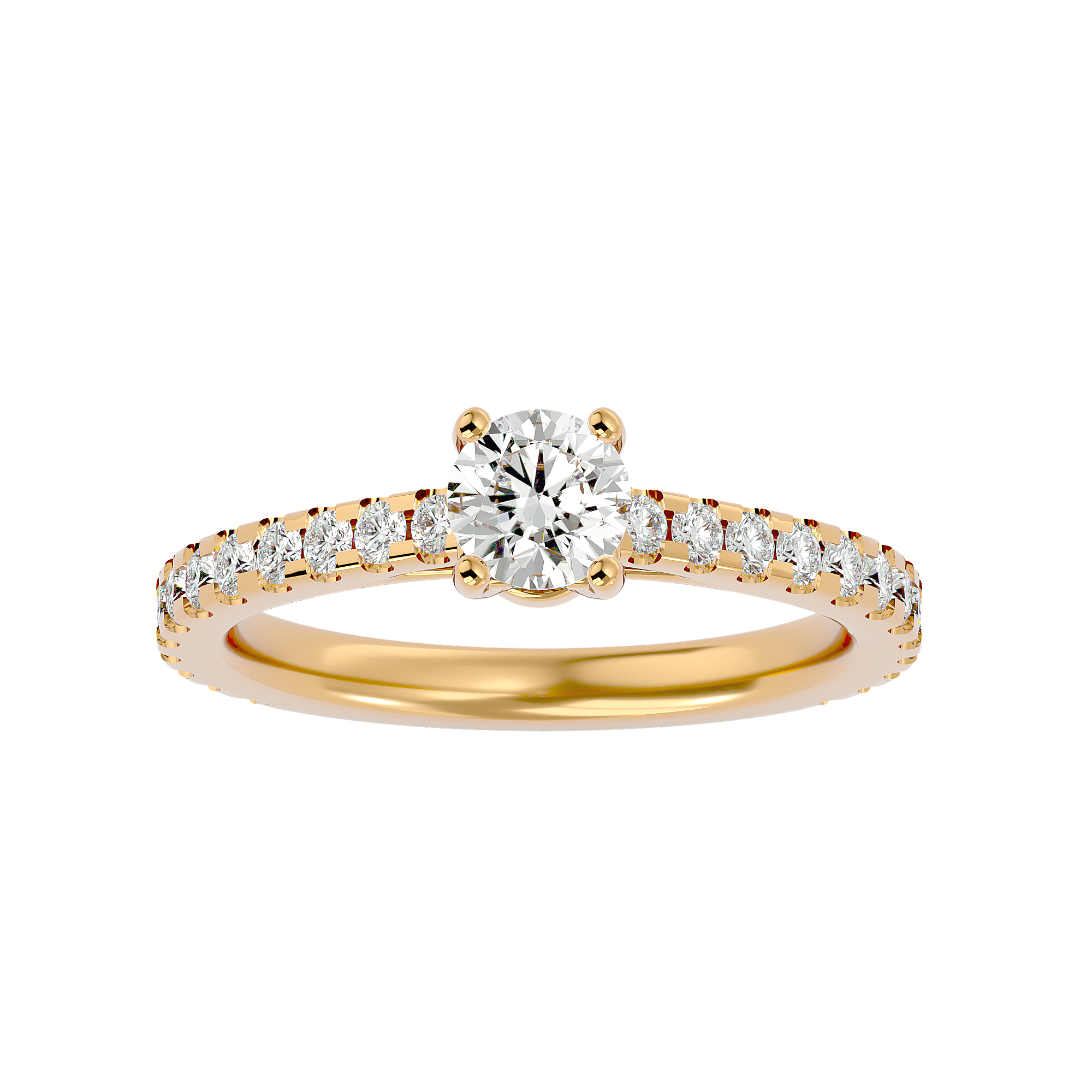 1 1/3 ctw Round Lab Grown Diamond Side Stone Engagement Ring