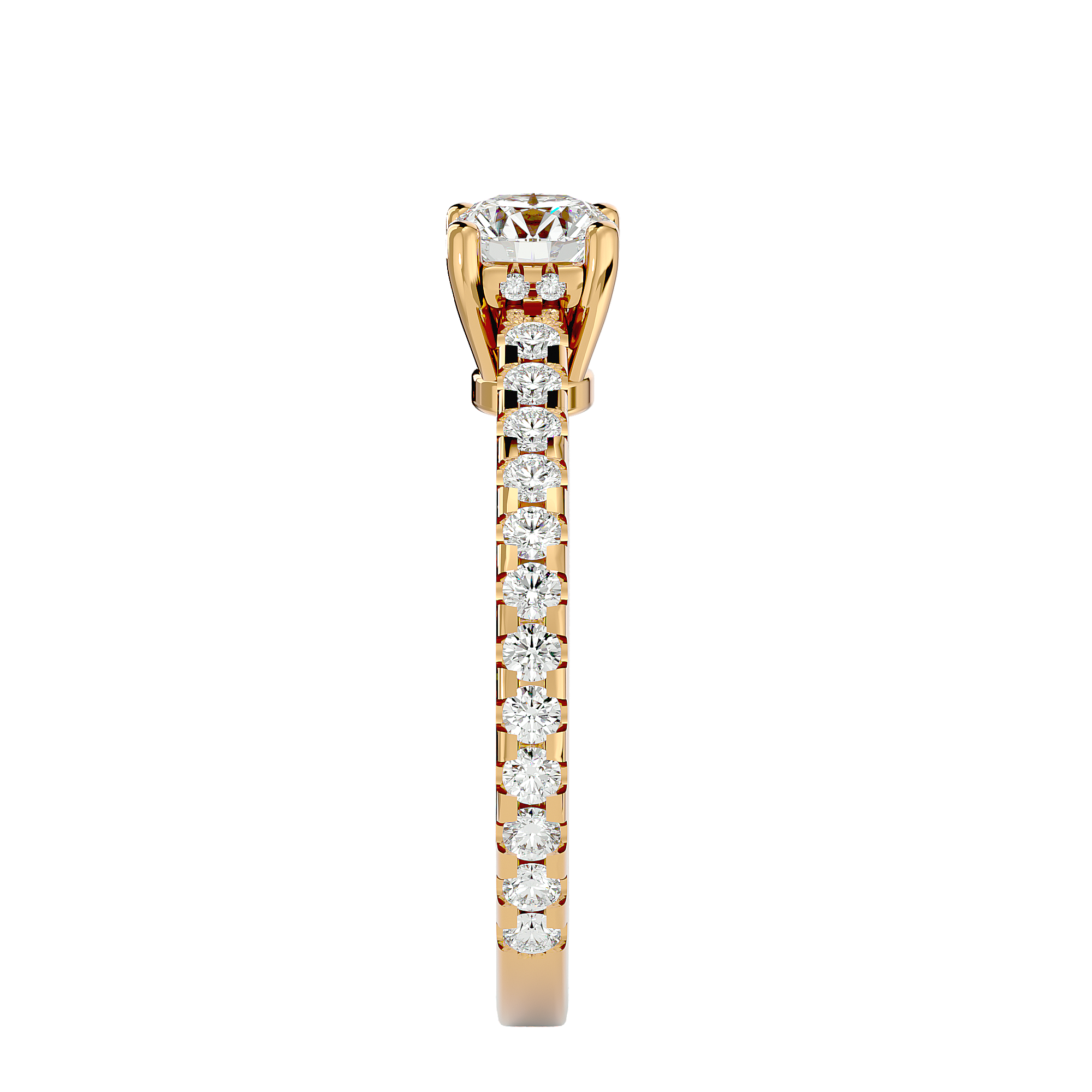 1 1/3 ctw Round Lab Grown Diamond Side Stone Engagement Ring