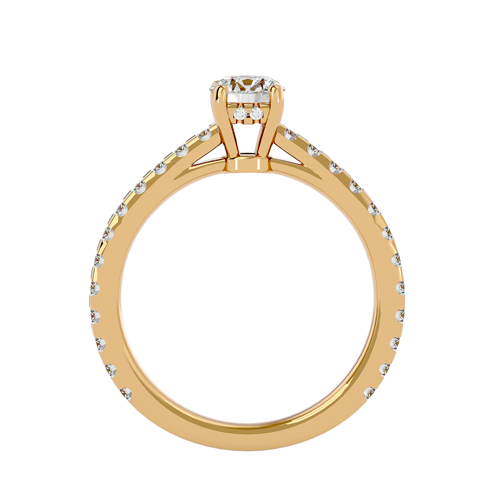 1 1/3 ctw Round Lab Grown Diamond Side Stone Engagement Ring