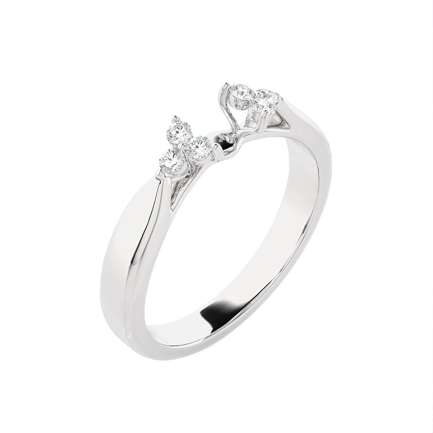 5/8 ctw Round Lab Grown Diamond Side Stone Engagement Ring