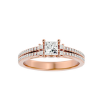 3/4 ctw Princess-Cut Lab Grown Diamond Side Stone Engagement Ring