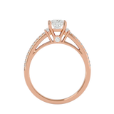 3/4 ctw Princess-Cut Lab Grown Diamond Side Stone Engagement Ring