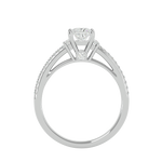 3/4 ctw Princess-Cut Lab Grown Diamond Side Stone Engagement Ring