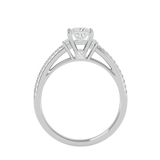 3/4 ctw Princess-Cut Lab Grown Diamond Side Stone Engagement Ring