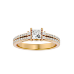 3/4 ctw Princess-Cut Lab Grown Diamond Side Stone Engagement Ring