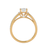 3/4 ctw Princess-Cut Lab Grown Diamond Side Stone Engagement Ring