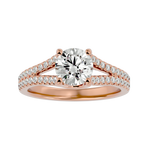 Round Lab Grown Diamond Side Stone Engagement Ring