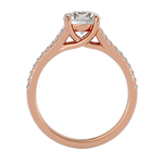 Round Lab Grown Diamond Side Stone Engagement Ring