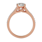 Round Lab Grown Diamond Side Stone Engagement Ring