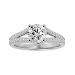 Round Lab Grown Diamond Side Stone Engagement Ring