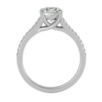 Round Lab Grown Diamond Side Stone Engagement Ring