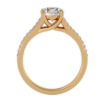 Round Lab Grown Diamond Side Stone Engagement Ring