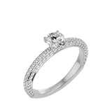 1 1/4 ctw Round Lab Grown Diamond Side Stone Engagement Ring