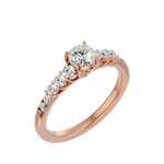 1 1/2 ctw Round Lab Grown Diamond Side Stone Engagement Ring