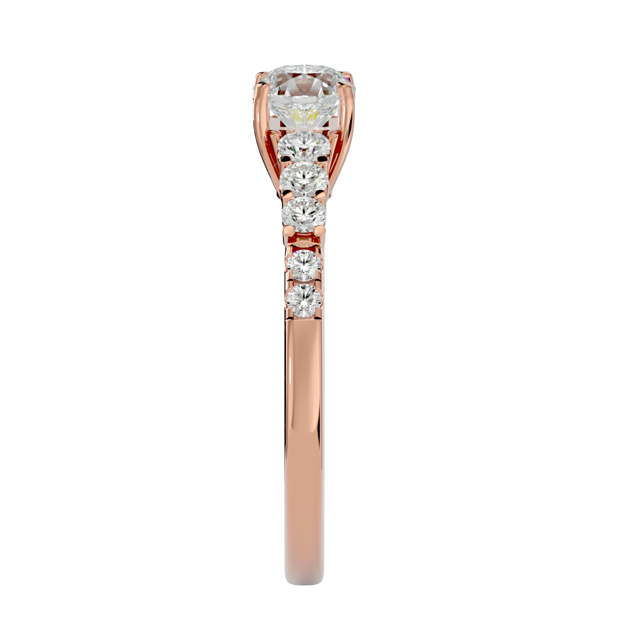 1 1/2 ctw Round Lab Grown Diamond Side Stone Engagement Ring