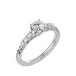 1 1/2 ctw Round Lab Grown Diamond Side Stone Engagement Ring
