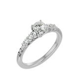 1 1/2 ctw Round Lab Grown Diamond Side Stone Engagement Ring