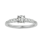 1 1/2 ctw Round Lab Grown Diamond Side Stone Engagement Ring