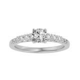 1 1/2 ctw Round Lab Grown Diamond Side Stone Engagement Ring