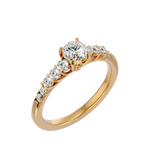 1 1/2 ctw Round Lab Grown Diamond Side Stone Engagement Ring