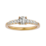 1 1/2 ctw Round Lab Grown Diamond Side Stone Engagement Ring