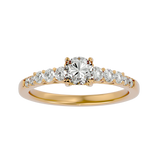 1 1/2 ctw Round Lab Grown Diamond Side Stone Engagement Ring