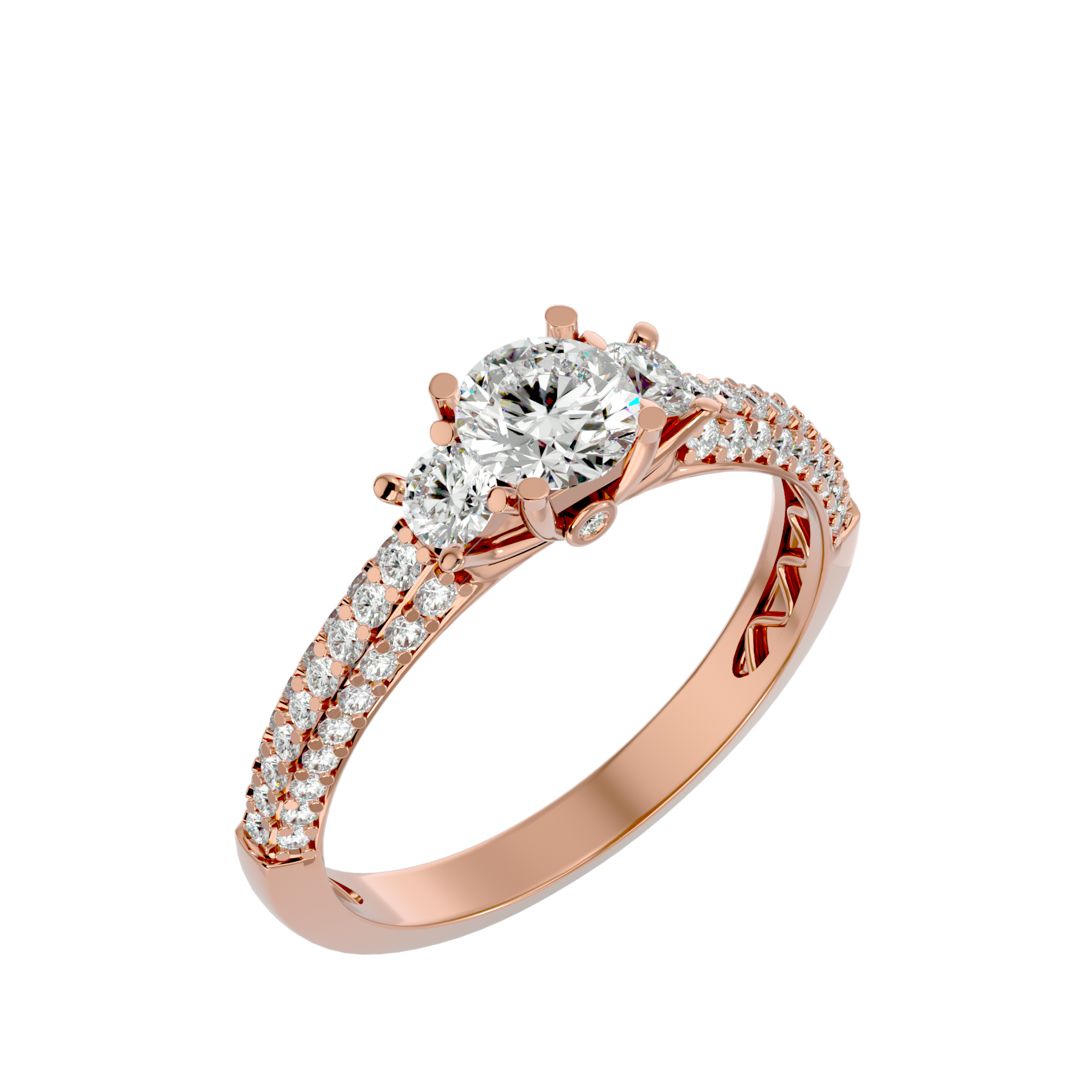 1 1/4 ctw Round Three Stone Lab Grown Diamond Ring
