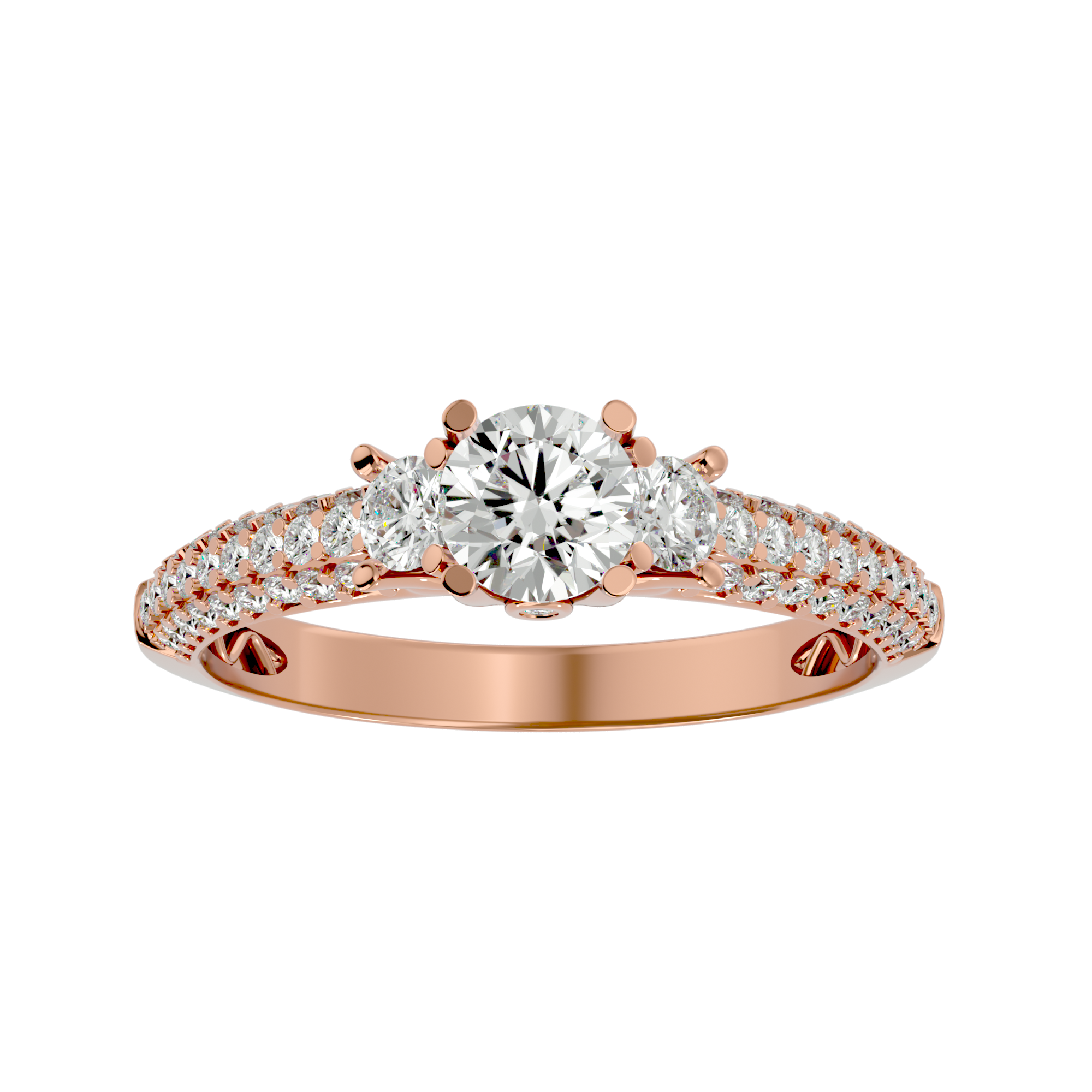 1 1/4 ctw Round Three Stone Lab Grown Diamond Ring