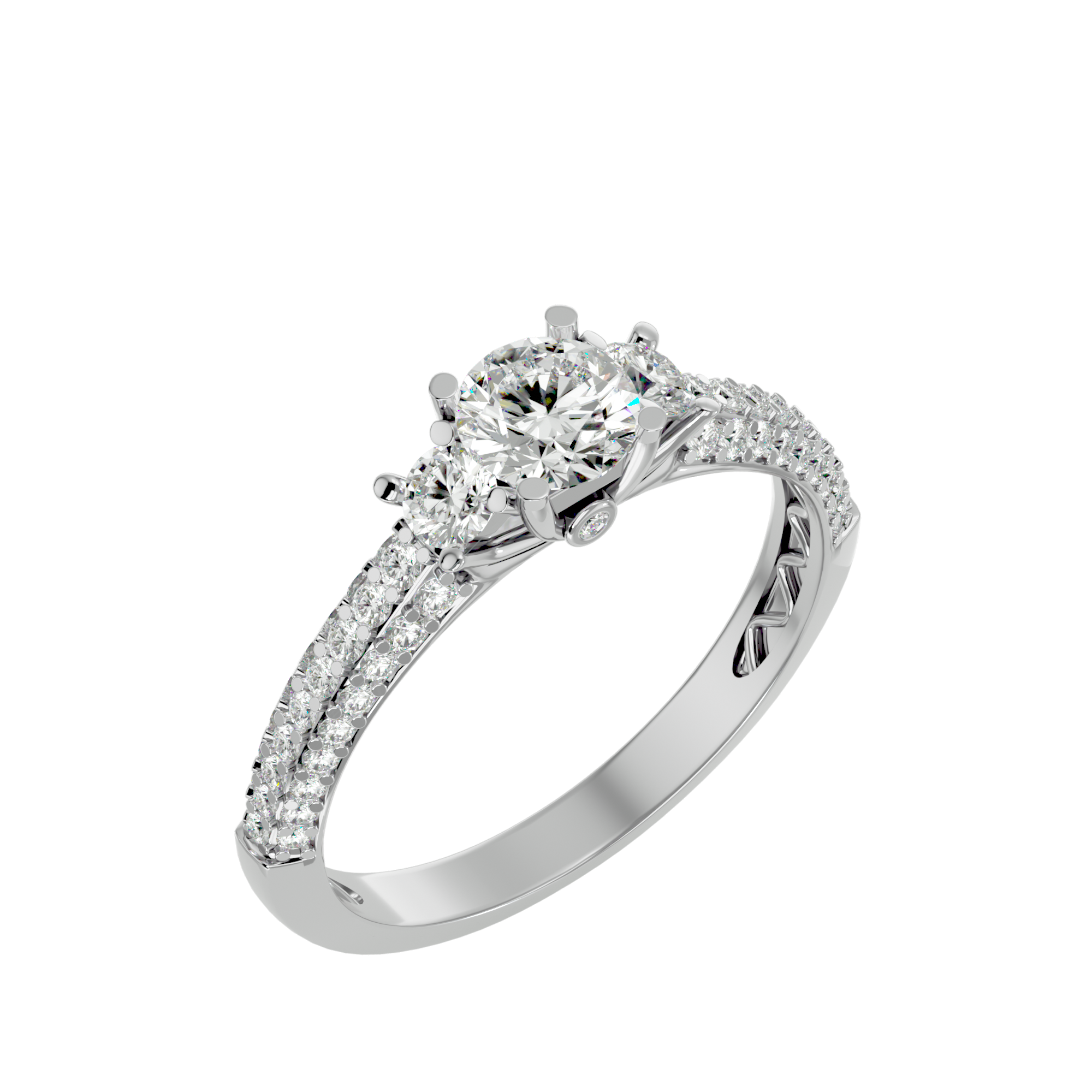 1 1/4 ctw Round Three Stone Lab Grown Diamond Ring
