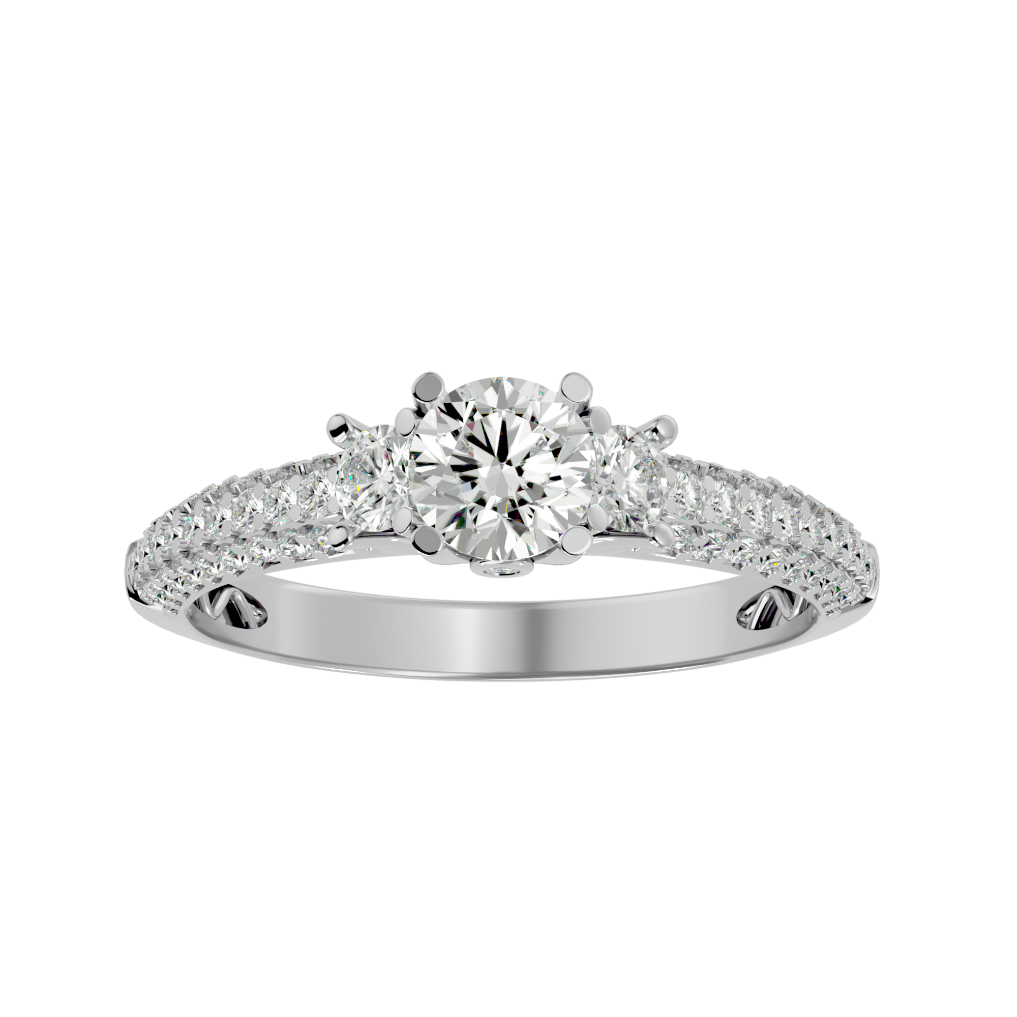 1 1/4 ctw Round Three Stone Lab Grown Diamond Ring