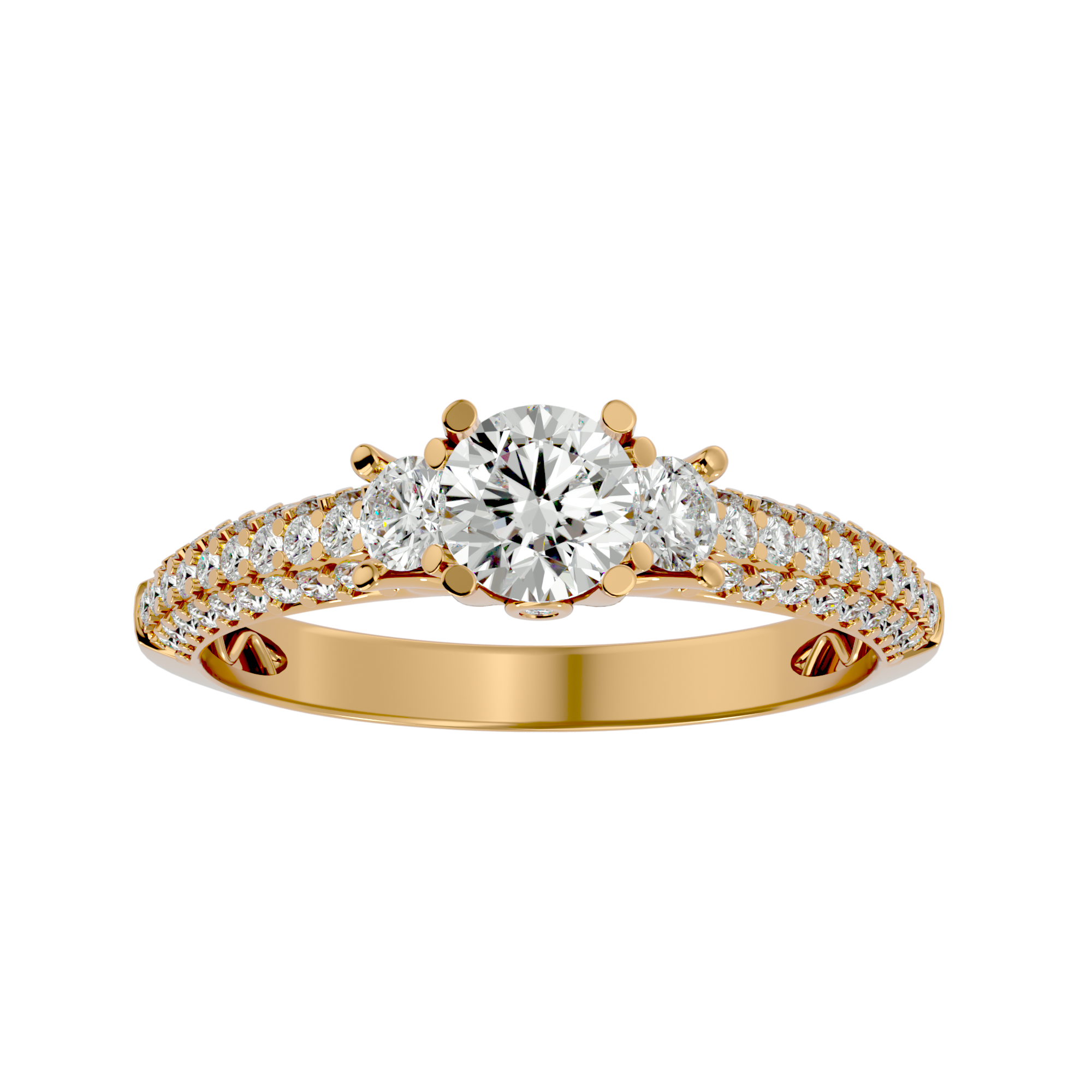 1 1/4 ctw Round Three Stone Lab Grown Diamond Ring