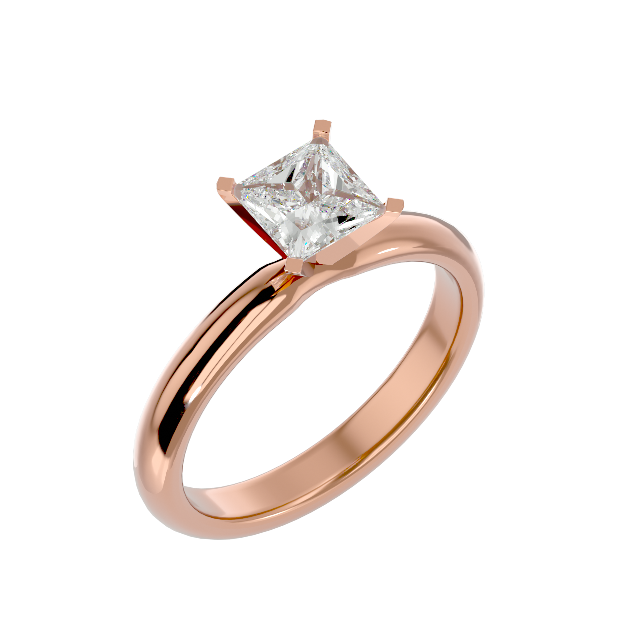 1/2 ctw Princess-Cut Lab Grown Diamond Solitaire Engagement Ring
