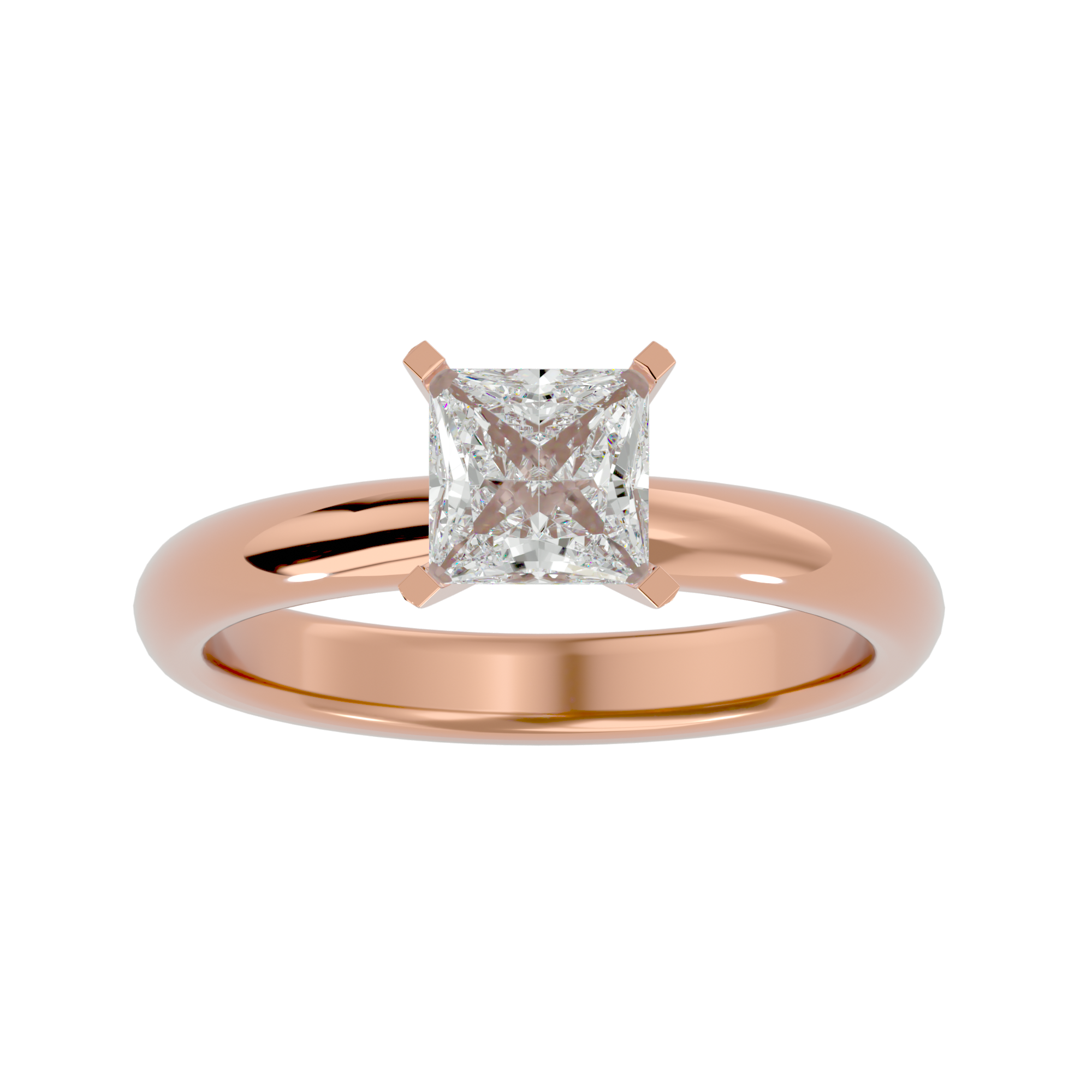 1/2 ctw Princess-Cut Lab Grown Diamond Solitaire Engagement Ring