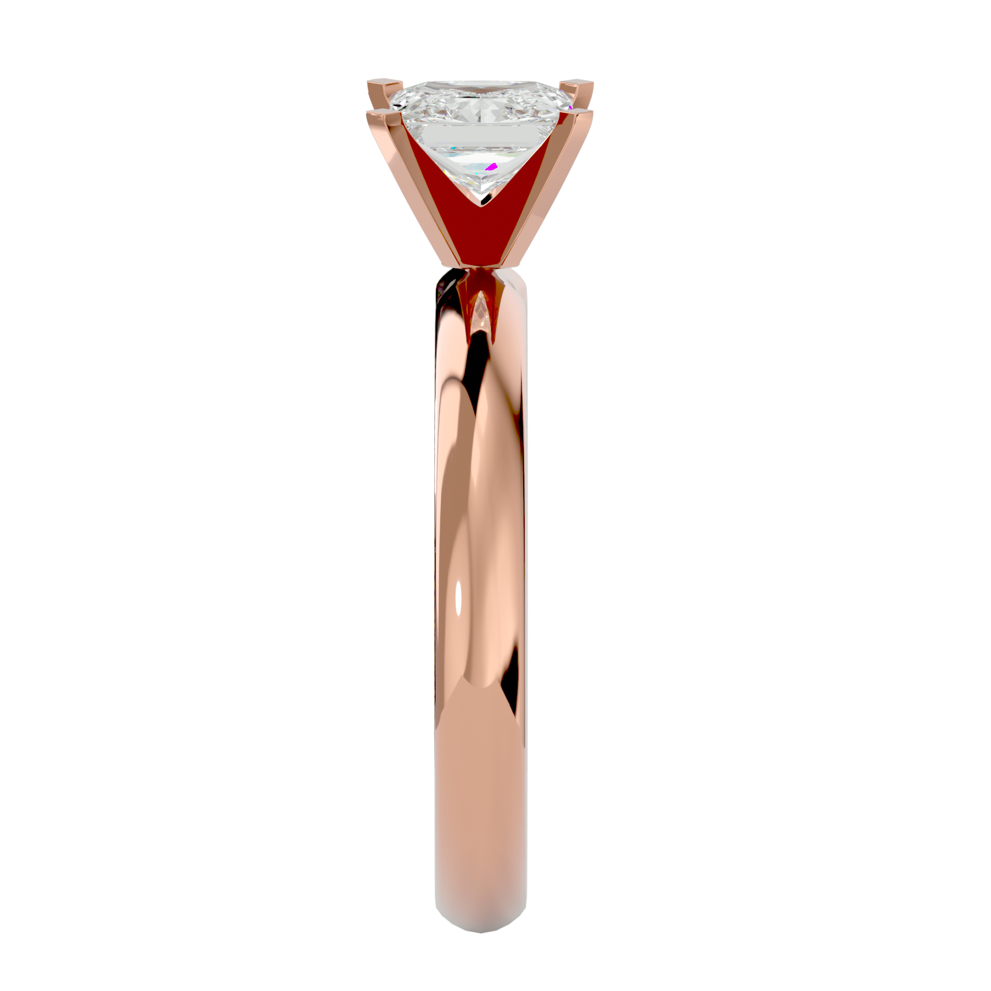 1/2 ctw Princess-Cut Lab Grown Diamond Solitaire Engagement Ring