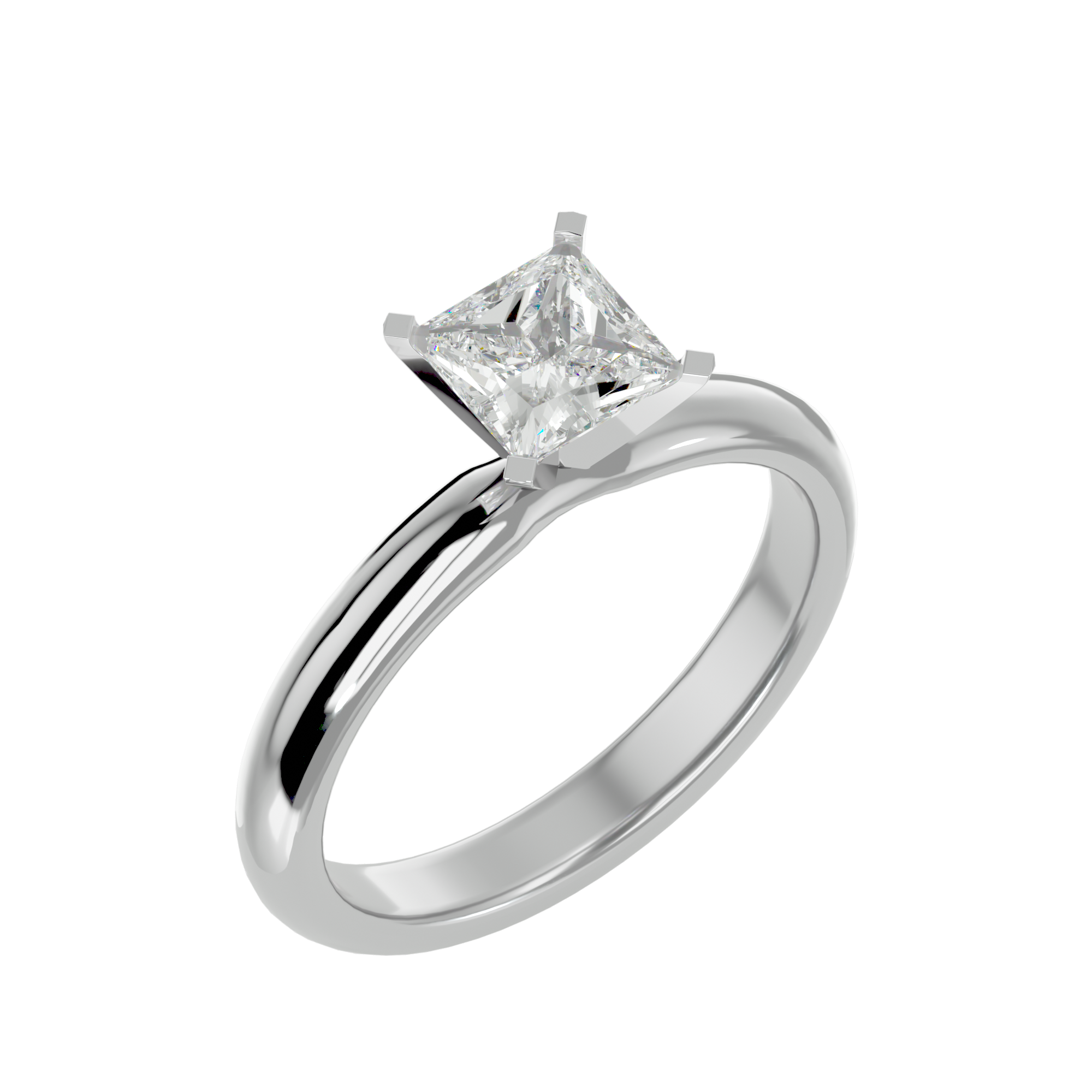 1/2 ctw Princess-Cut Lab Grown Diamond Solitaire Engagement Ring