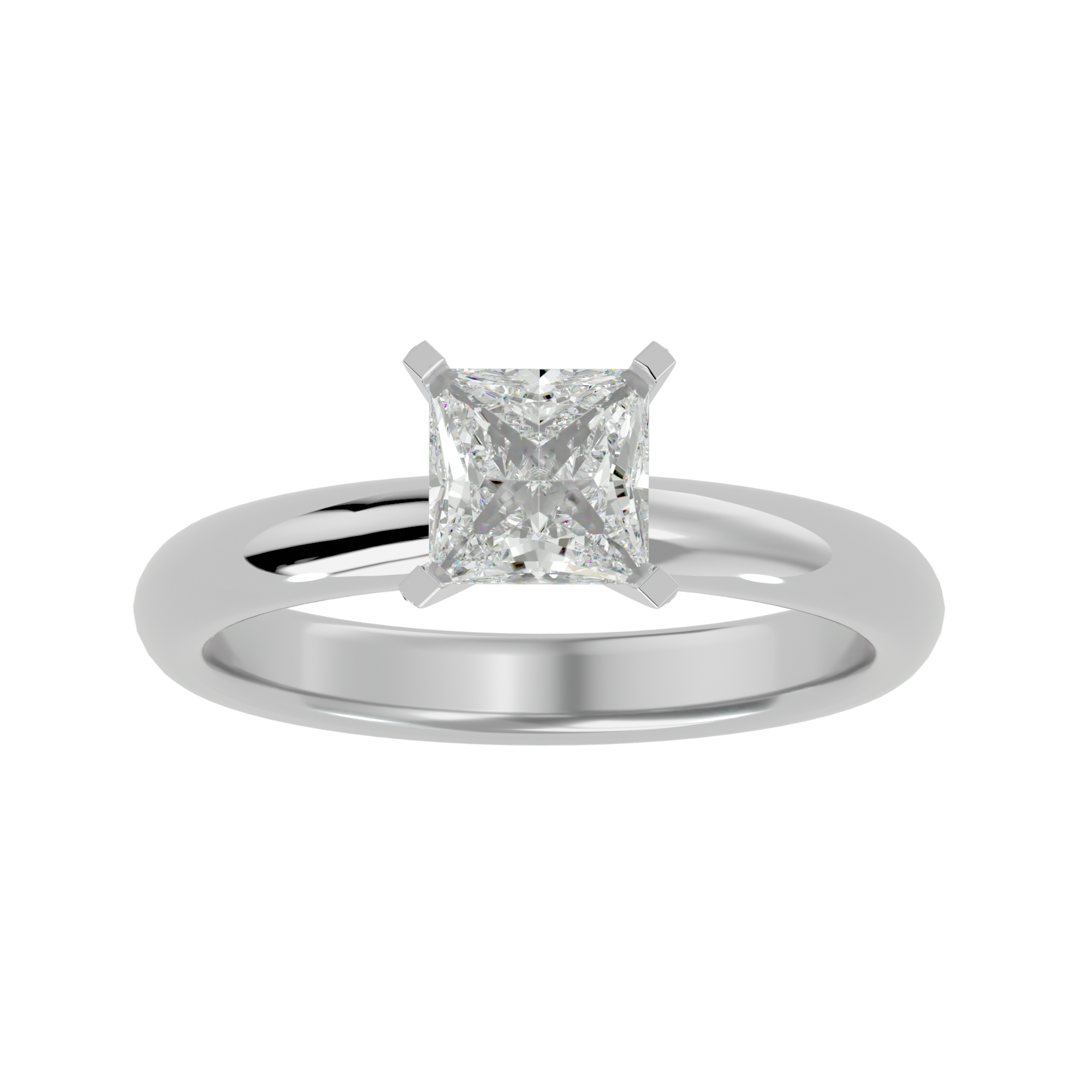1/2 ctw Princess-Cut Lab Grown Diamond Solitaire Engagement Ring