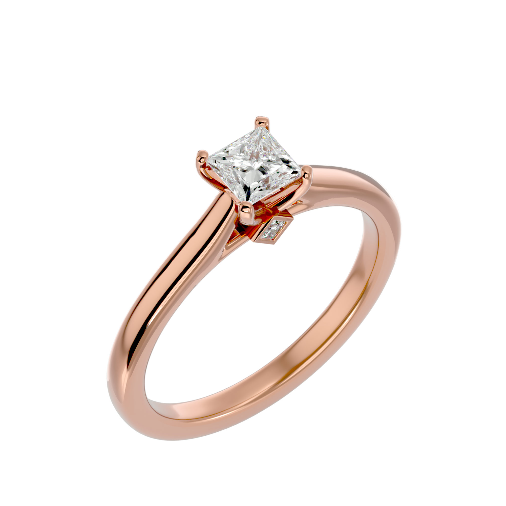 1/2 ctw Princess-Cut Lab Grown Diamond Solitaire Engagement Ring