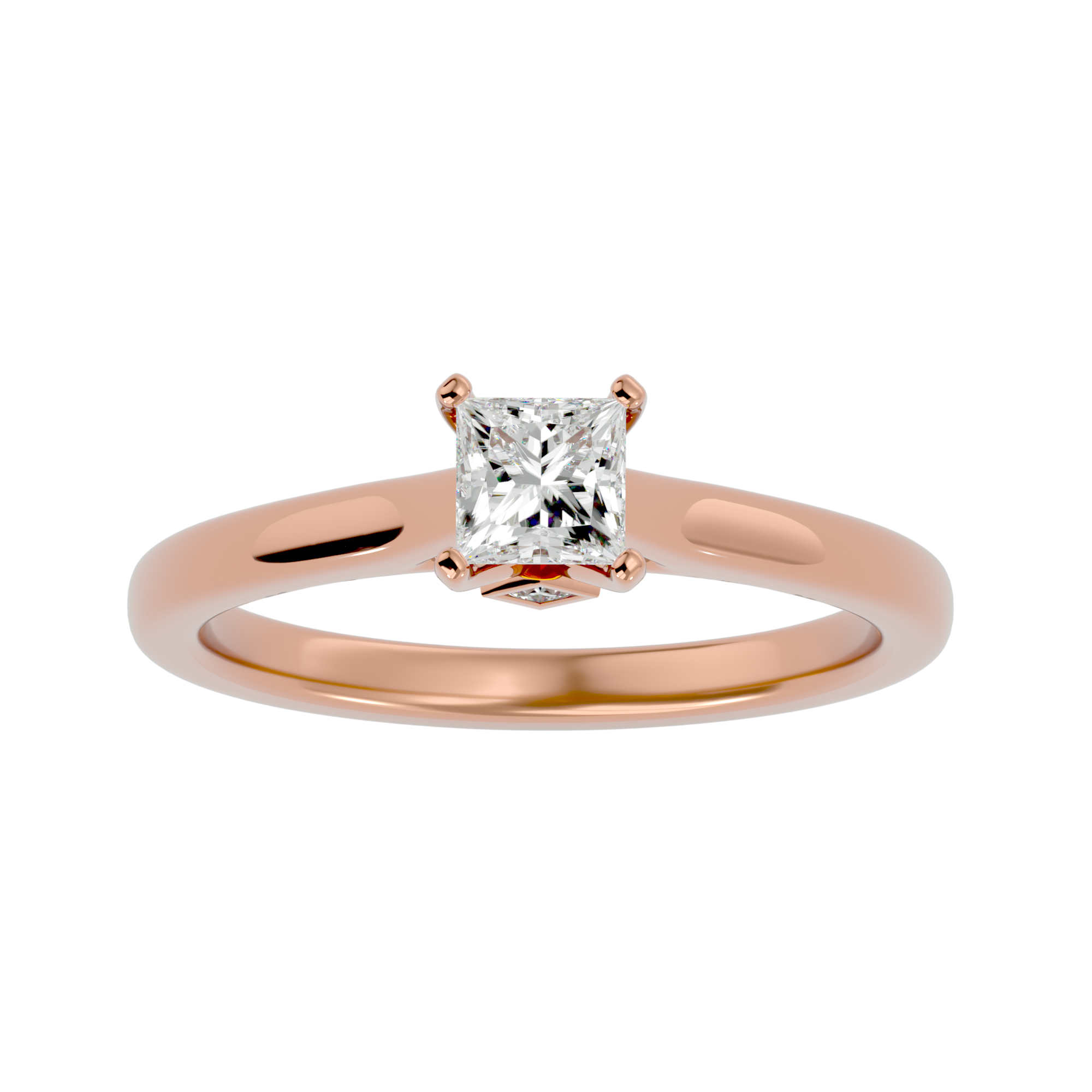 1/2 ctw Princess-Cut Lab Grown Diamond Solitaire Engagement Ring