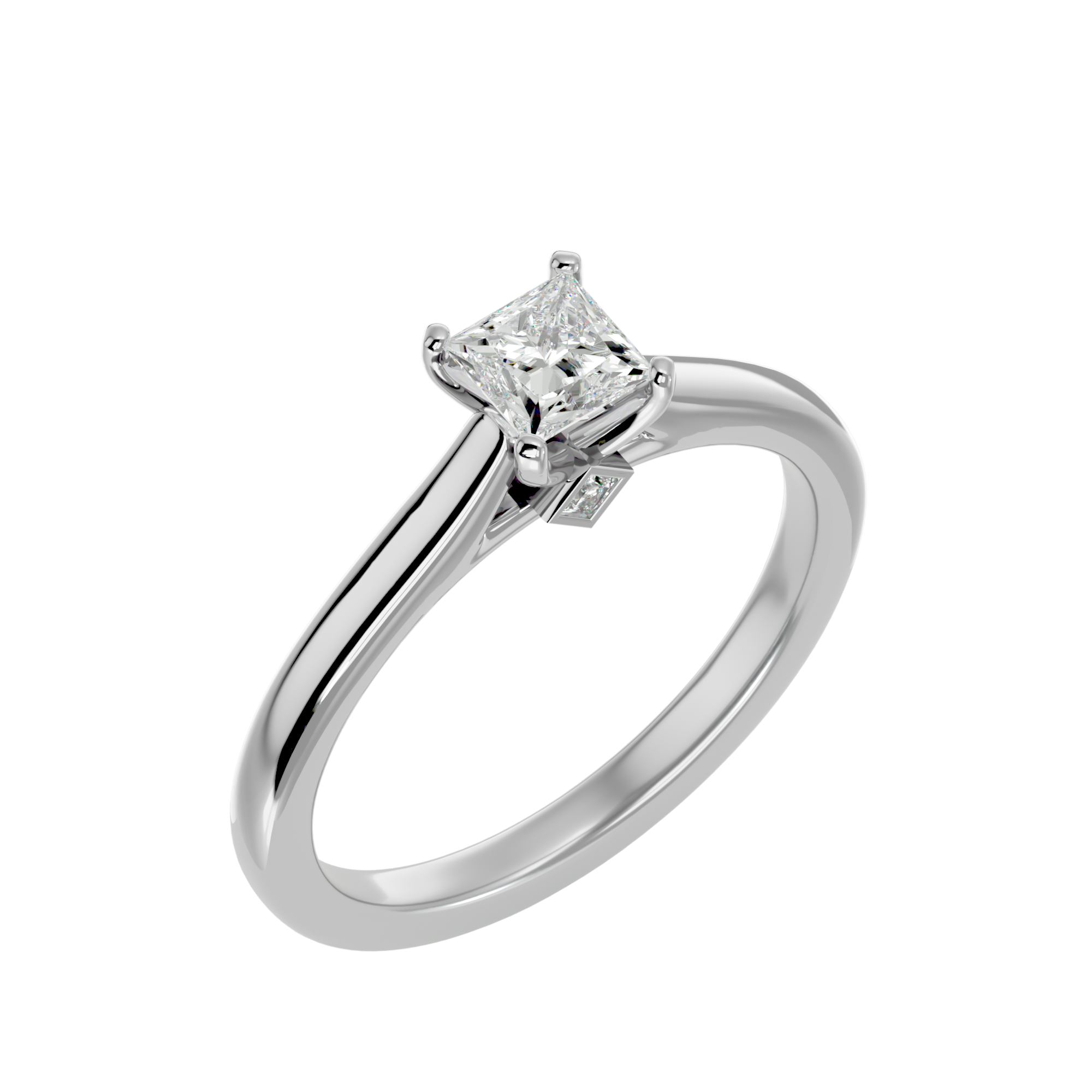 1/2 ctw Princess-Cut Lab Grown Diamond Solitaire Engagement Ring
