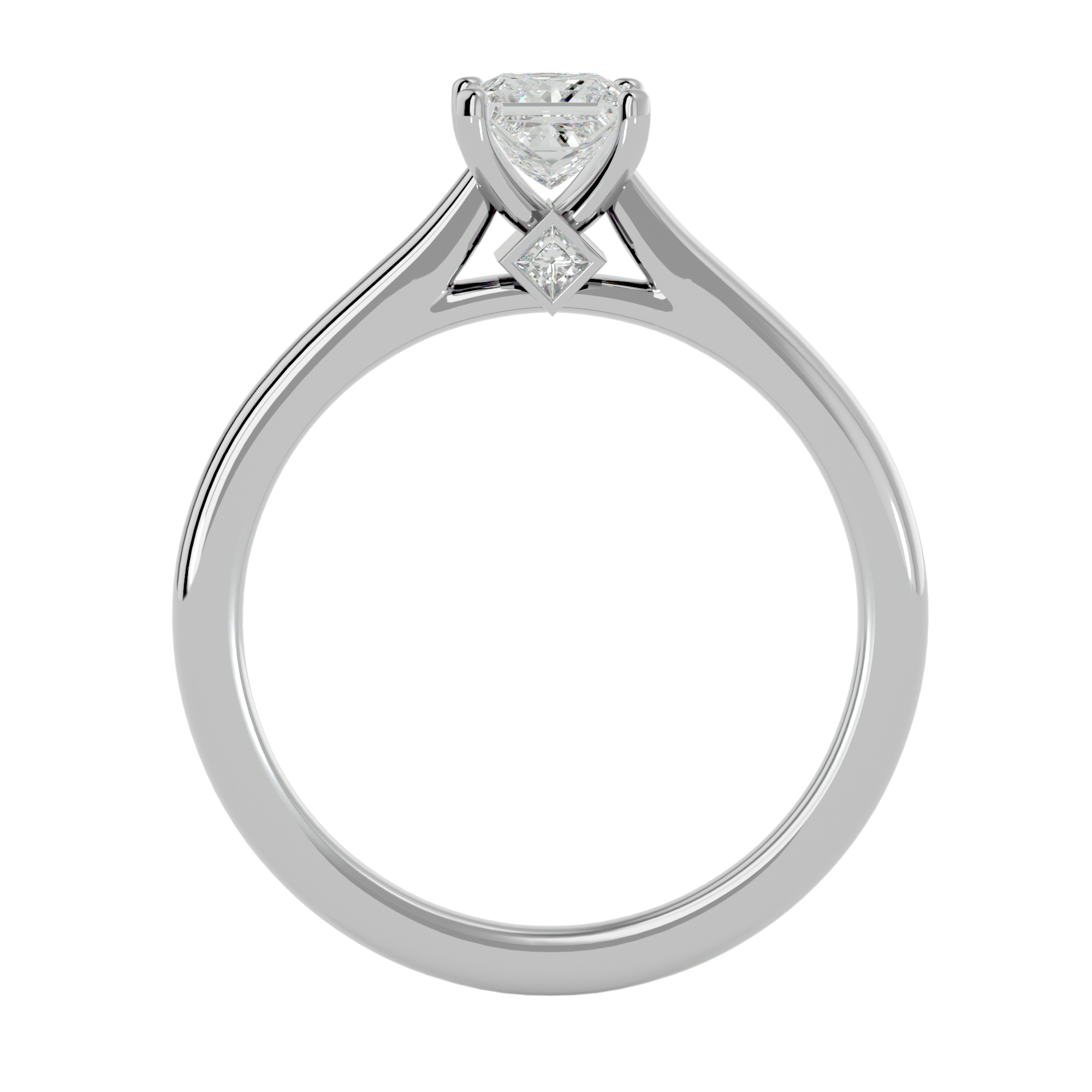 1/2 ctw Princess-Cut Lab Grown Diamond Solitaire Engagement Ring