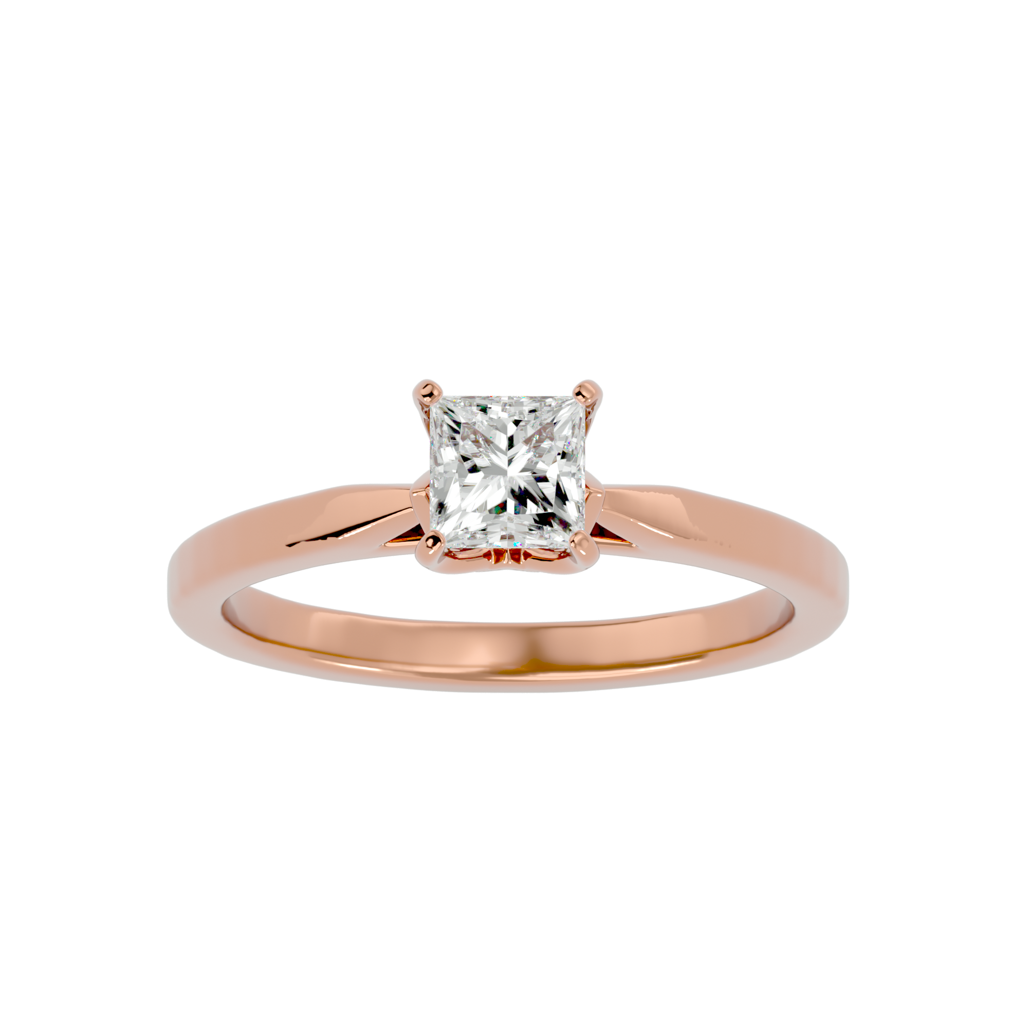 1/2 ctw Princess-Cut Lab Grown Diamond Solitaire Engagement Ring