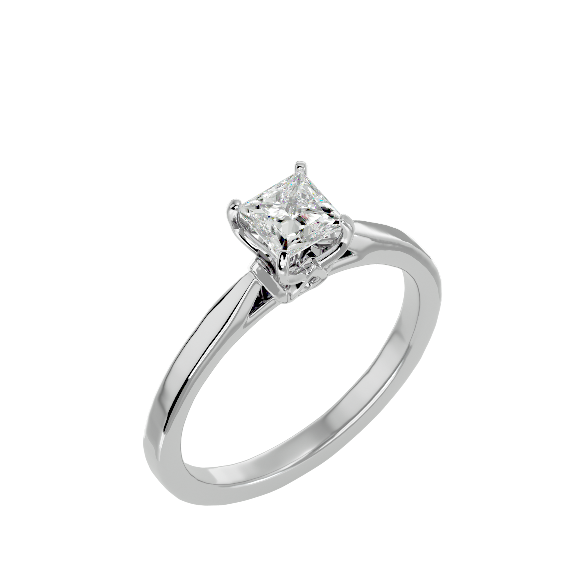 1/2 ctw Princess-Cut Lab Grown Diamond Solitaire Engagement Ring