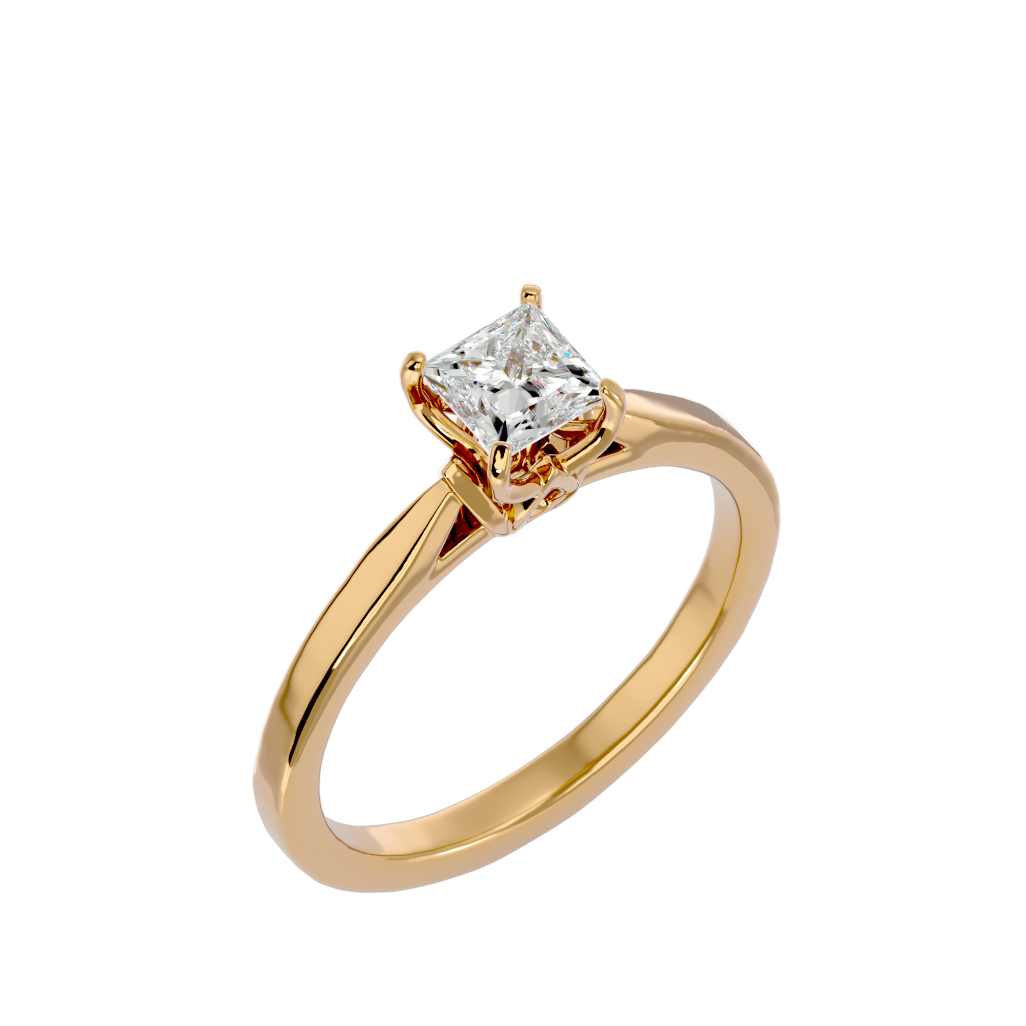 1/2 ctw Princess-Cut Lab Grown Diamond Solitaire Engagement Ring