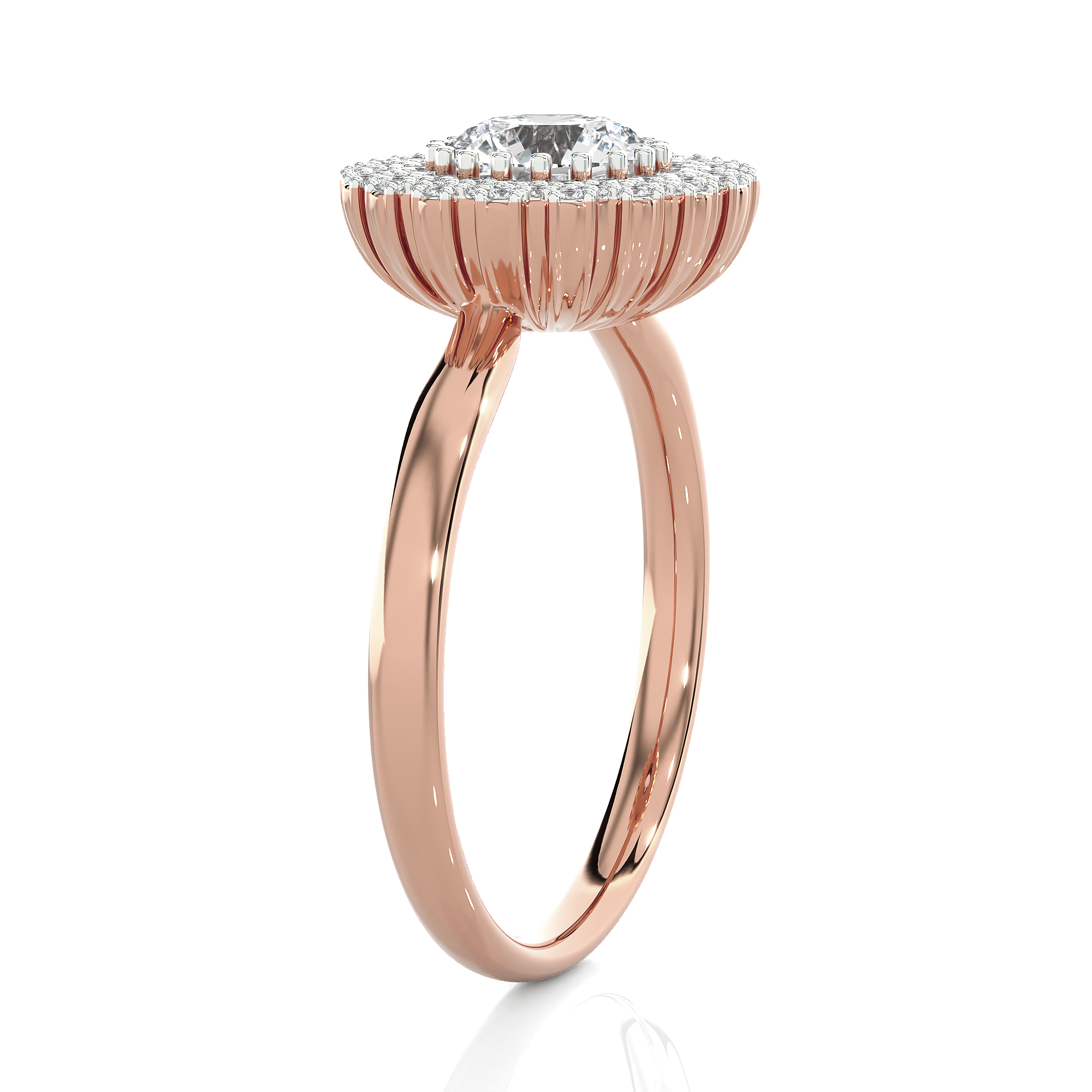 Round Lab Grown Diamond Halo Ring