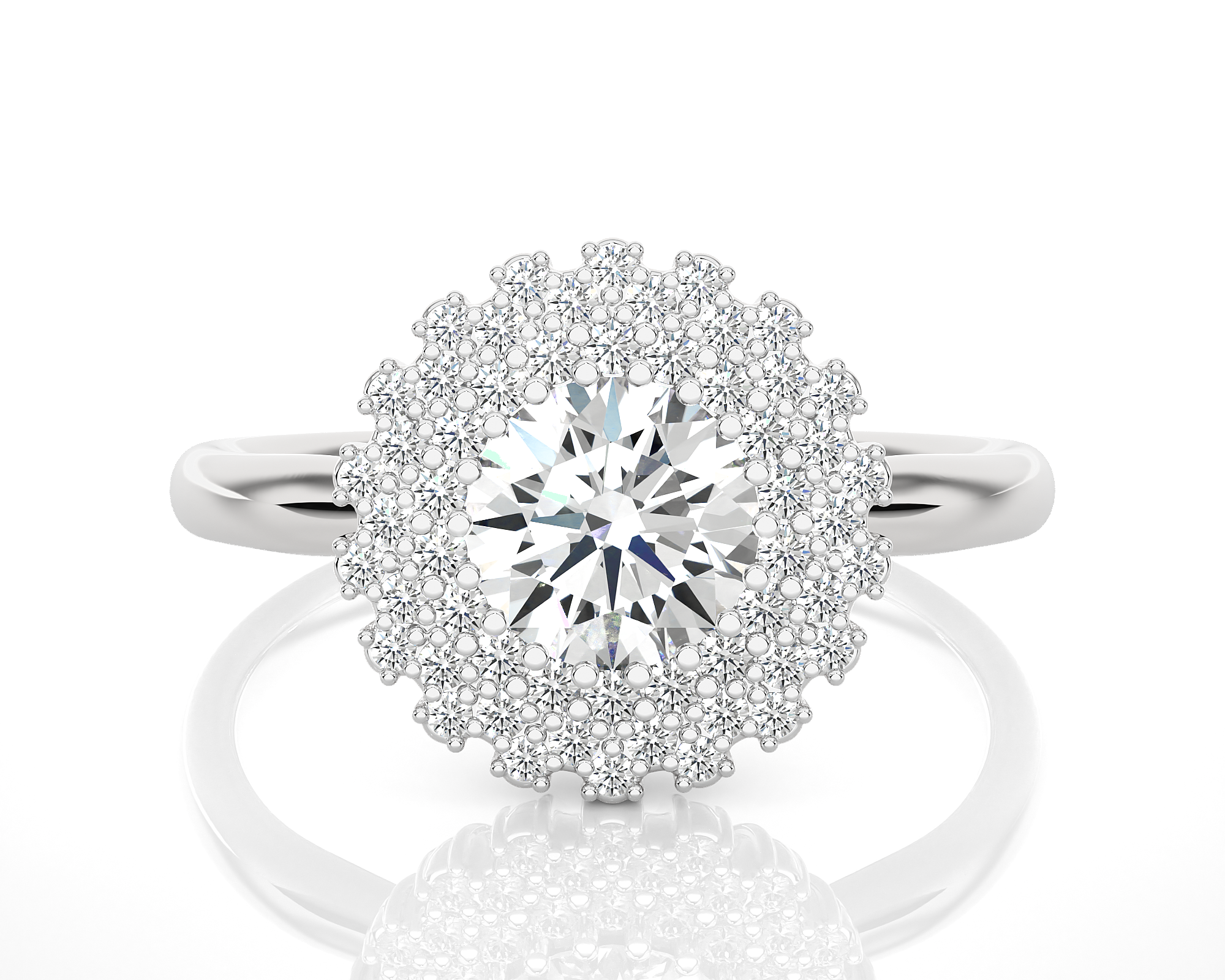 Round Lab Grown Diamond Halo Ring