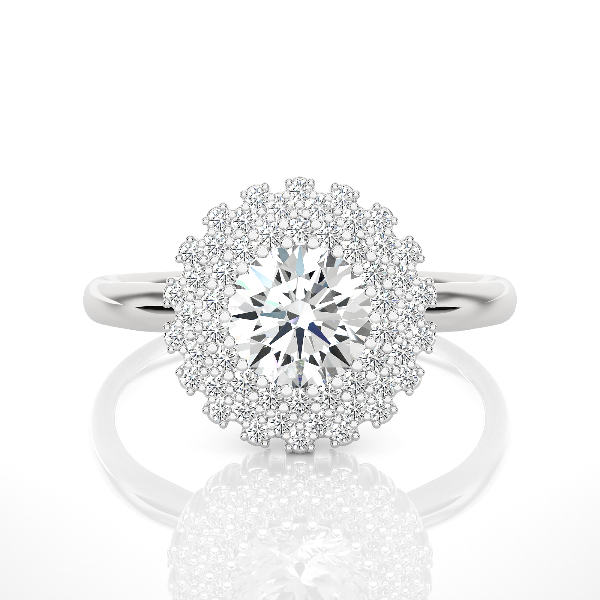 Round Lab Grown Diamond Halo Ring