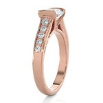 Round Lab Grown Diamond Side Stone Engagement Ring