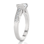 Round Lab Grown Diamond Side Stone Engagement Ring