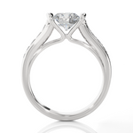 Round Lab Grown Diamond Side Stone Engagement Ring